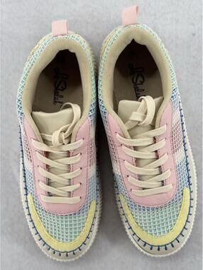 La Sheelah Crochet Patchwork Multicolor Fashion Sneakers Women’s Size 10